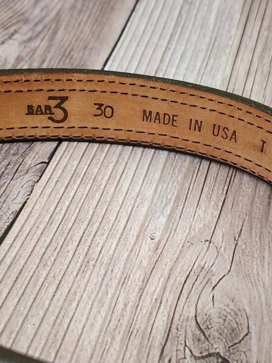 Bar 3 Womens Western Leather Belt 30 Brown Multicolored Woven‎ Textile Boho USA